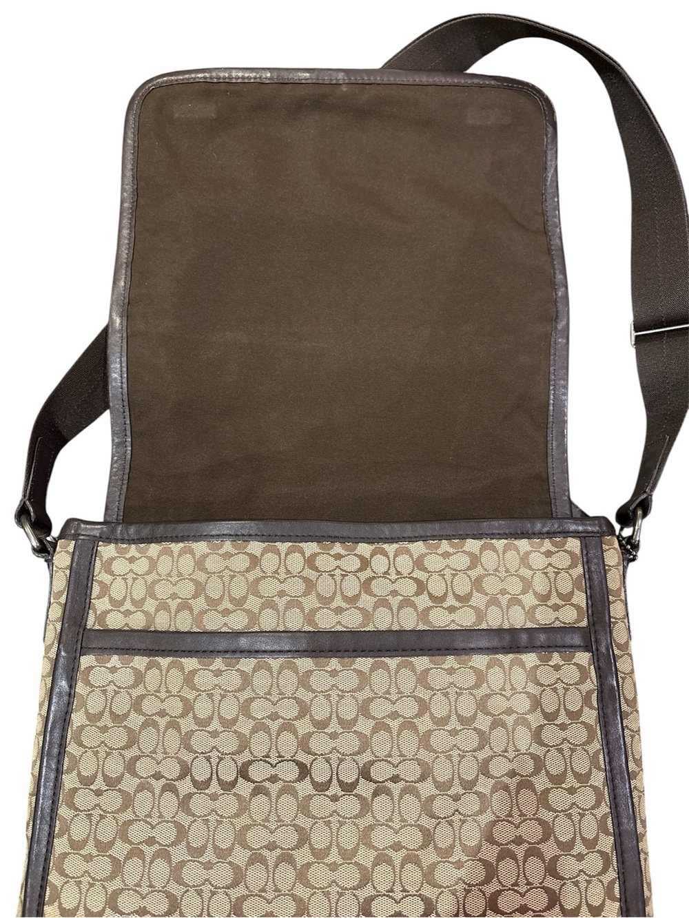 Coach Canvas Crossbody Messenger in Beige and Brown - Picture 2 of 9